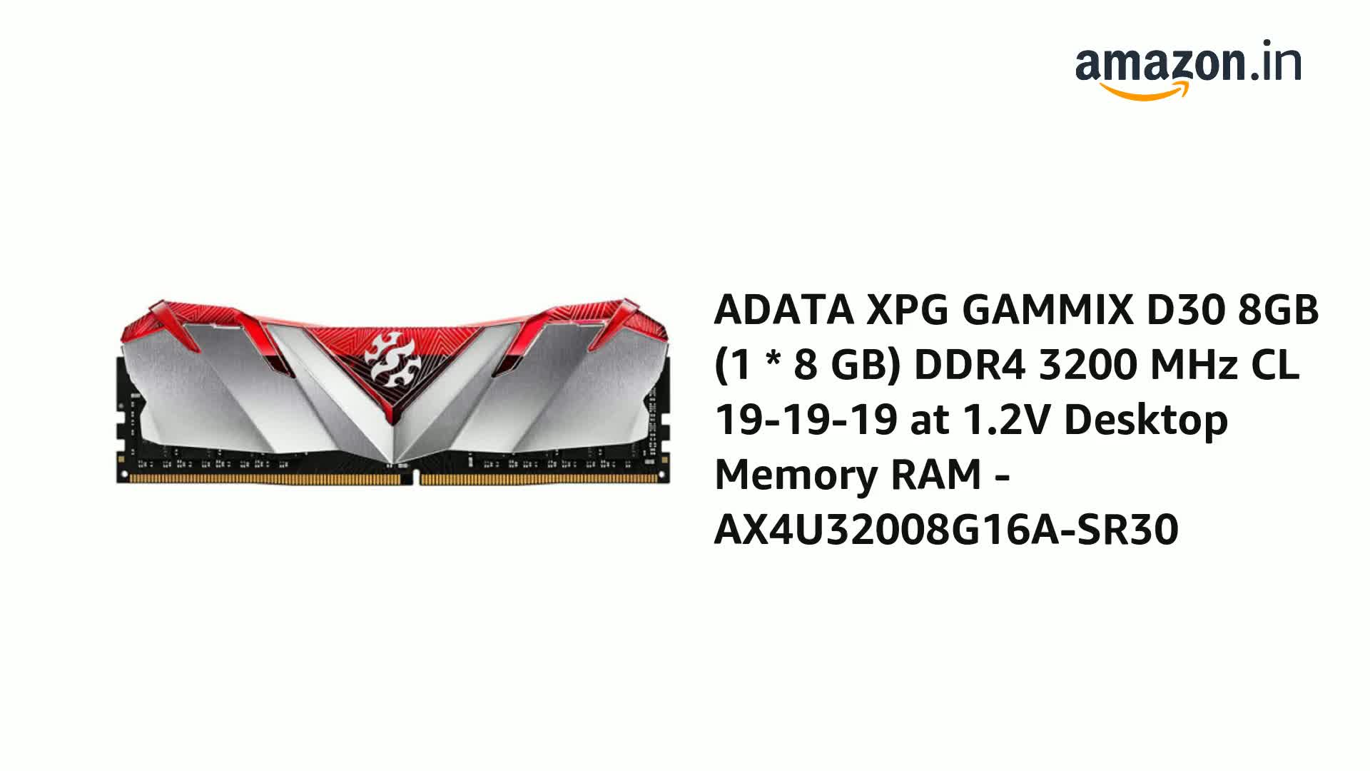 XPG ADATA GAMMIX D30 DDR4 Desktop Memory XPG ADATA GAMMIX D30 DDR4 Desktop Memory